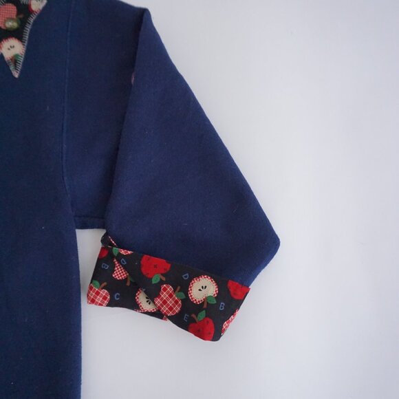 Navy Heart Pattern Women's Sweater - Picture 4 of 11